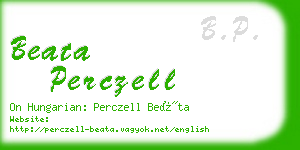 beata perczell business card